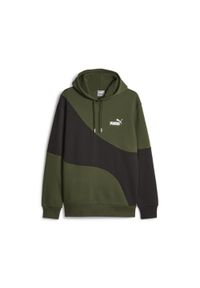 Puma - Bluza męska PUMA Power Cat Hoodie. Kolor: zielony