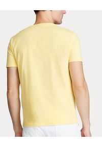 Ralph Lauren - RALPH LAUREN - Żółta koszulka Slim Fit. Okazja: na co dzień. Typ kołnierza: polo. Kolor: żółty. Materiał: bawełna, wełna. Długość: długie. Wzór: haft. Sezon: lato. Styl: klasyczny, casual