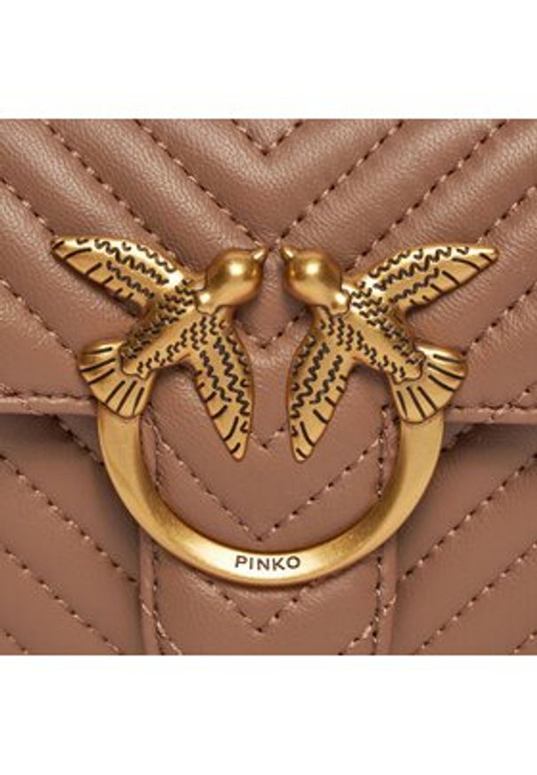 Pinko Torebka Love One Wallet C PW 24 PLTT 100062 A0GK Brązowy. Kolor: brązowy. Materiał: skórzane