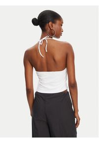 Juicy Couture Top Tied JCWCT125306 Biały Slim Fit. Kolor: biały. Materiał: bawełna