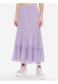 BDG Urban Outfitters Spódnica maxi BDG LILAC LINEN SKIRT 76472034 Fioletowy Loose Fit. Kolor: fioletowy. Materiał: bawełna #1