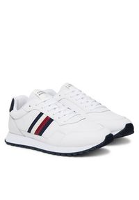 TOMMY HILFIGER - Tommy Hilfiger Sneakersy New Runner Eva Stripes FM0FM05637 Biały. Kolor: biały. Materiał: skóra #4
