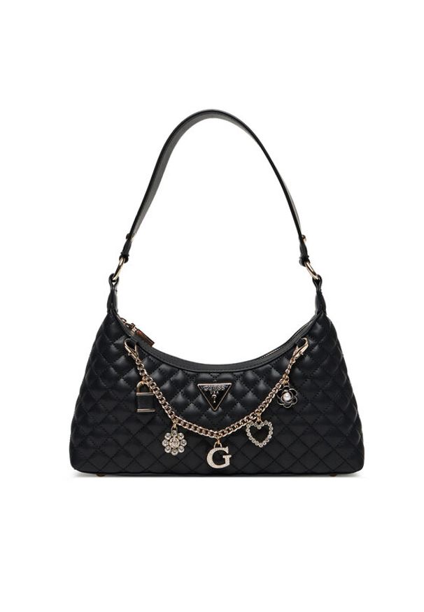 Guess Torebka Everlee HWEG86 79180 Czarny. Kolor: czarny. Materiał: skórzane