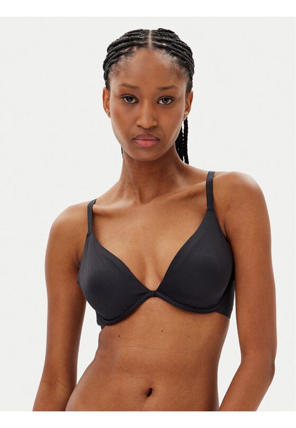 Hunkemöller Biustonosz z fiszbiną Smooth 206736 Czarny. Kolor: czarny. Materiał: syntetyk