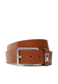 Tommy Jeans Pasek Męski Tjm Scanton Belt 3.5 AM0AM10626 Brązowy. Kolor: brązowy. Materiał: skóra