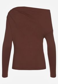 Renee - Brązowa Bluzka Longsleeve Vices z Asymetrycznym Dekoltem Fertie. Okazja: na co dzień. Kolor: brązowy. Materiał: jeans. Długość rękawa: długi rękaw. Długość: długie. Styl: casual, elegancki #9