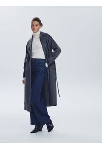 Reserved - Jeansy wide leg z wiązaniem - indigo jeans