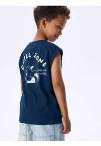 Reserved - T-shirt bez rękawów - granatowy. Kolor: niebieski. Materiał: bawełna, dzianina. Długość rękawa: bez rękawów