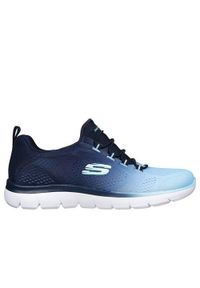 skechers - Buty do chodzenia damskie Skechers Summer Bright Charmer. Zapięcie: sznurówki. Kolor: niebieski. Materiał: tkanina. Szerokość cholewki: normalna. Sport: turystyka piesza