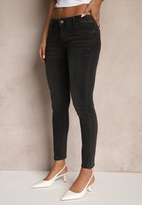 Renee - Czarne Jeansy Skinny Low Waist Wilavia. Okazja: na co dzień. Kolor: czarny. Styl: klasyczny, casual, elegancki #5