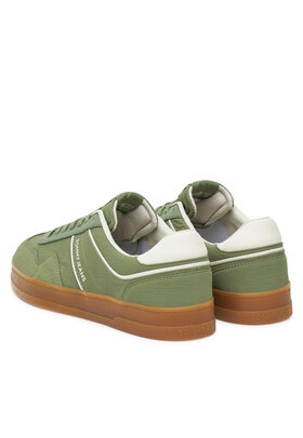 Tommy Jeans Sneakersy The Greenwich Mix Media EM0EM01586 Zielony. Kolor: zielony. Materiał: skóra