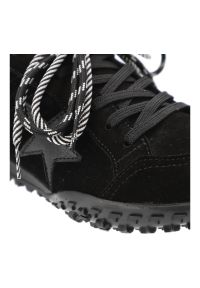 CheBello - Czarne Sneakersy Chebello Stylowe Sportowe Obuwie Damskie. Okazja: na co dzień. Wysokość cholewki: przed kostkę. Kolor: czarny. Materiał: welur. Szerokość cholewki: normalna #5