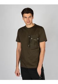 Les Hommes T-shirt Regular | LKT108 703A | Regular Fit T-Shirt | Mężczyzna | Khaki. Okazja: na co dzień. Kolor: brązowy. Materiał: bawełna. Styl: casual #6