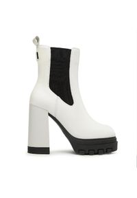 Tommy Jeans Botki Tjw High Heel Chelsea EN0EN02306 Biały. Kolor: biały. Materiał: skóra