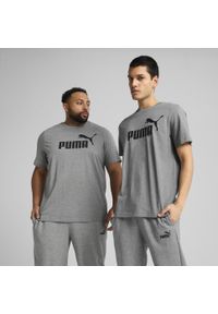 Puma - Męska koszulka Essentials z logo No. 1 PUMA Medium Gray Heather. Kolor: szary. Materiał: guma. Wzór: nadruk. Sport: fitness
