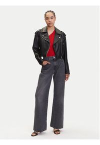 JDY Top Nanna 15351420 Czerwony Slim Fit. Kolor: czerwony. Materiał: wiskoza