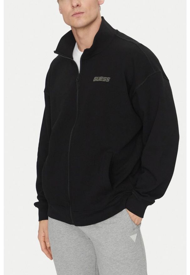 Guess - GUESS Czarna bluza męska Emis, Rozmiar S. Kolor: czarny. Materiał: materiał, bawełna. Styl: elegancki