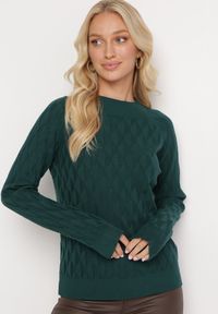 Born2be - Zielony Klasyczny Sweter z Półgolfem Nordda. Kolor: zielony. Materiał: bawełna. Styl: klasyczny
