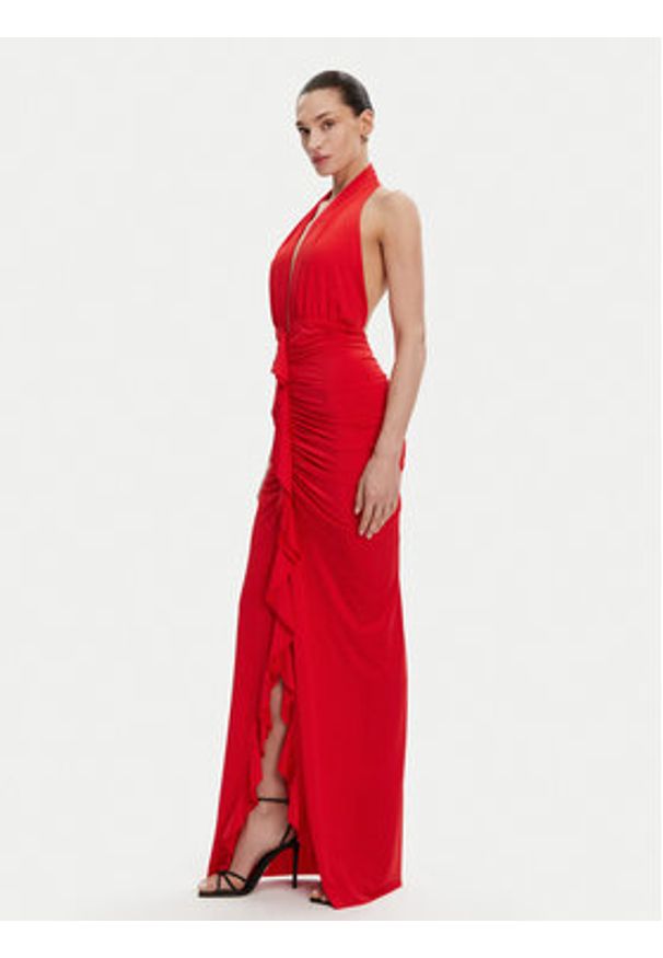 ACCESS FASHION Sukienka wieczorowa 53-3349-391 Czerwony Slim Fit. Kolor: czerwony. Materiał: syntetyk. Styl: wizytowy