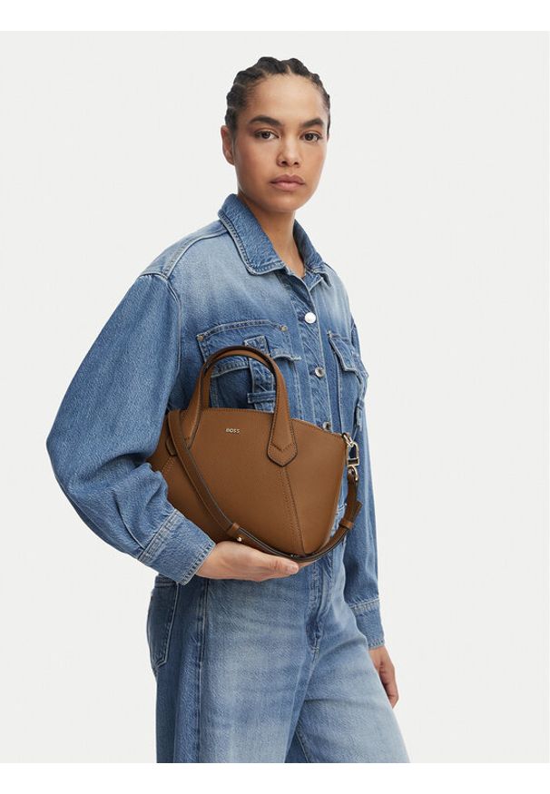 BOSS Torebka Lenah S 50563384 Brązowy. Kolor: brązowy. Materiał: skórzane