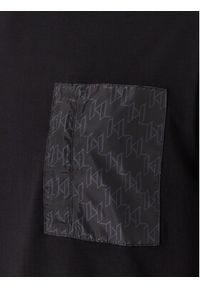 Karl Lagerfeld - KARL LAGERFELD T-Shirt 755031 561221 Czarny Regular Fit. Typ kołnierza: dekolt w karo. Kolor: czarny. Materiał: bawełna #3