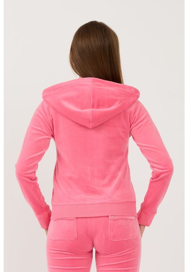 Juicy Couture - JUICY COUTURE Różowa damska bluza Robertson Hoodie, Rozmiar S. Kolor: różowy