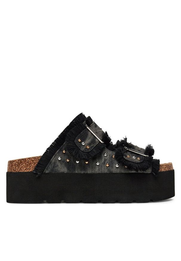 DeeZee Klapki LB-P1748 Czarny. Kolor: czarny. Materiał: materiał