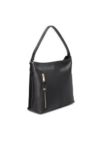 Kazar - Czarna torebka damska. Kolor: czarny. Materiał: skórzane. Styl: casual. Rodzaj torebki: na ramię #4