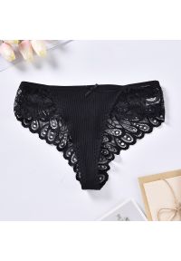 Intica - Stringi koronkowe na specjalne okazje Reinie. Kolor: czarny. Materiał: koronka. Wzór: aplikacja, koronka