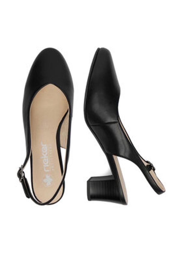 Rieker Czółenka 44651-00 Czarny. Kolor: czarny. Materiał: skóra