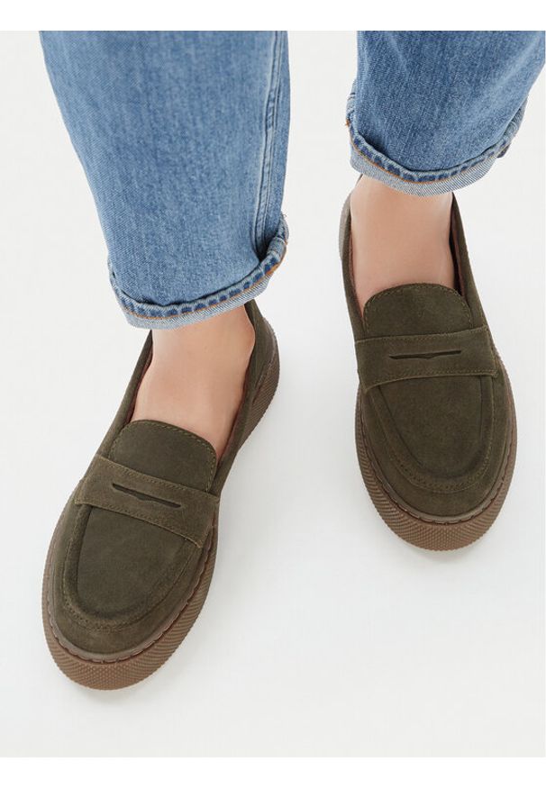 Lasocki Półbuty CEO-WI23-CRICKIT-06 Khaki. Kolor: brązowy. Materiał: skóra, zamsz