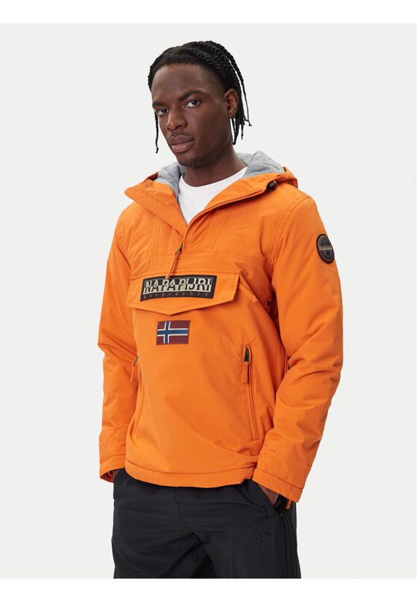Napapijri Kurtka anorak Rainforest Pocket 2 NP0A4GMD Pomarańczowy Regular Fit. Kolor: pomarańczowy. Materiał: syntetyk