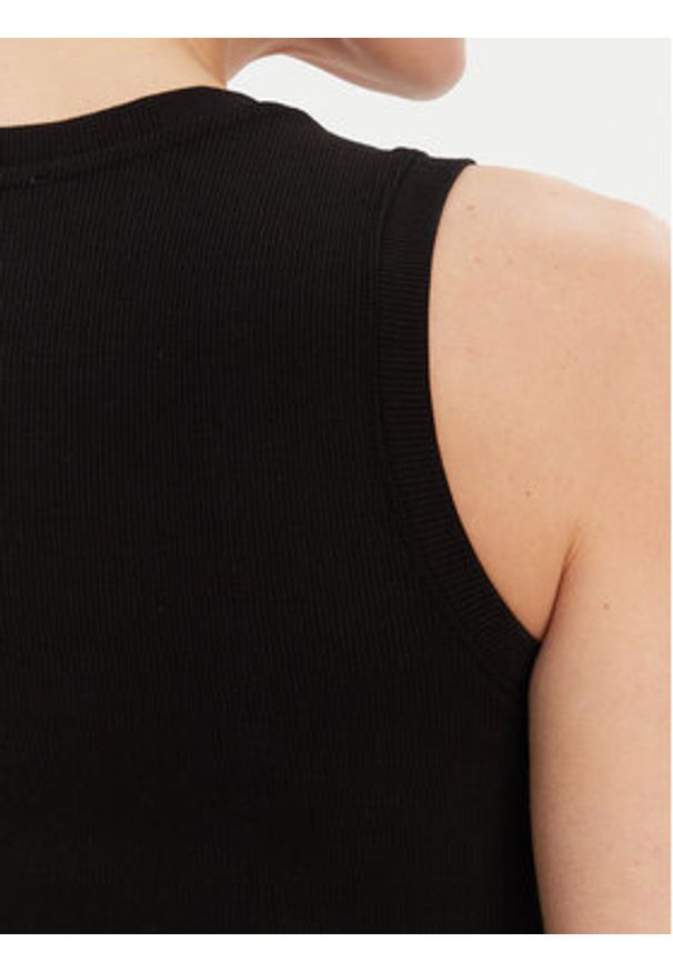 Fracomina Top FP25ST2001J40101 Czarny Slim Fit. Kolor: czarny. Materiał: wiskoza, bawełna