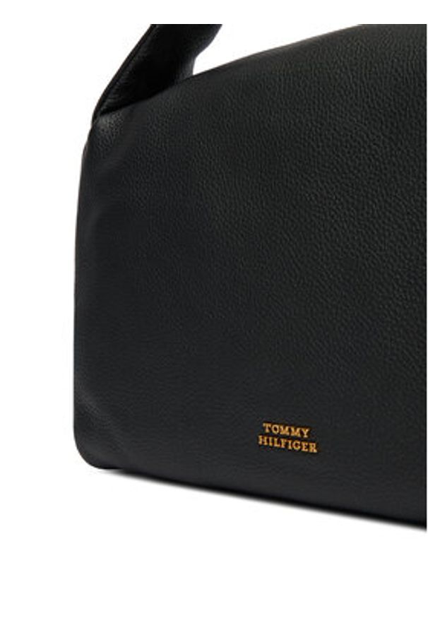 TOMMY HILFIGER - Tommy Hilfiger Torebka City Leather Shoulder Bag AW0AW18152 Czarny. Kolor: czarny. Materiał: skórzane