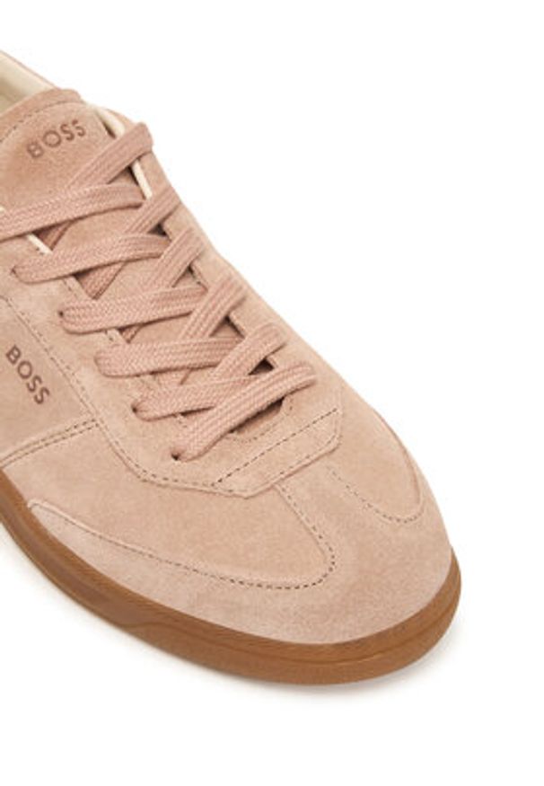 BOSS Sneakersy Brenta 50536645 Różowy. Kolor: różowy. Materiał: skóra, zamsz