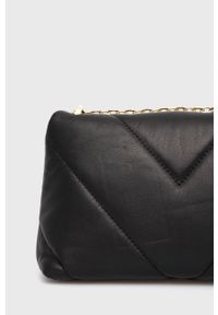 Patrizia Pepe torebka skórzana kolor czarny. Kolor: czarny. Materiał: skórzane. Rodzaj torebki: na ramię #4