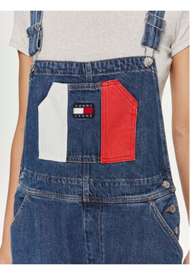 Tommy Jeans Ogrodniczki Classic Flag DW0DW18208 Niebieski Wide Leg. Kolor: niebieski