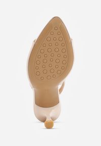 Born2be - Beżowe Sandały VICES na Szpilce z Odkrytym Noskiem i Piętą Olopis. Okazja: na co dzień, na ślub cywilny, na wesele. Zapięcie: pasek. Kolor: beżowy. Materiał: jeans. Obcas: na szpilce. Styl: casual, elegancki, klasyczny, wizytowy #8