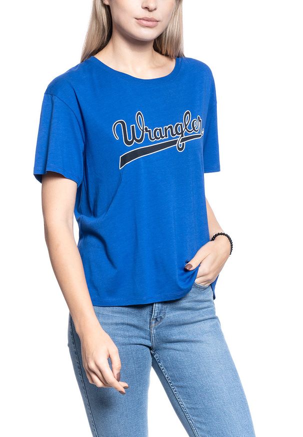 Wrangler - T-SHIRT DAMSKI WRANGLER DRAPE TEE COBALT BLUE W7P7F6B09 112132065