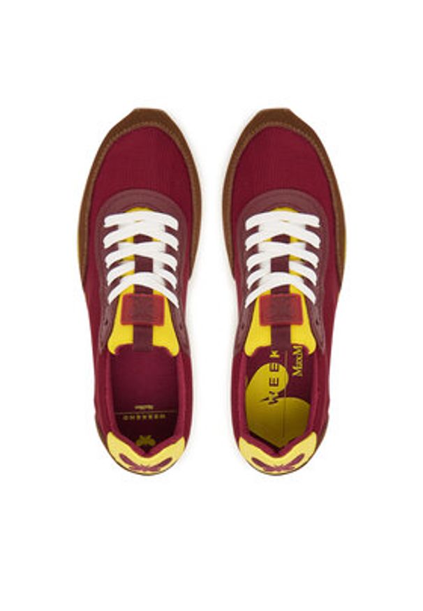 Weekend Max Mara Sneakersy 2615761054650 Bordowy. Kolor: czerwony. Materiał: skóra