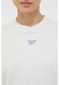 Reebok Classic t-shirt bawełniany kolor beżowy. Kolor: beżowy. Materiał: bawełna. Wzór: aplikacja. Styl: klasyczny #4