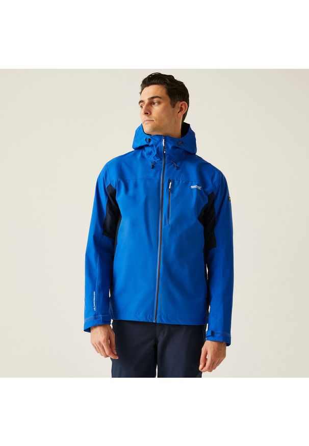 Regatta - Kurtka turystyczna przeciwdeszczowa męska Birchdale wodoodporna. Kolor: niebieski, brązowy, wielokolorowy, zielony. Materiał: tkanina, poliester. Sport: turystyka piesza