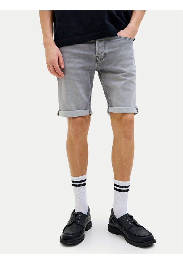 Jack & Jones Szorty jeansowe Rick 12269502 Szary Regular Fit. Kolor: szary. Materiał: bawełna