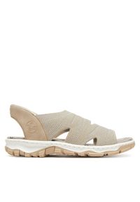 Rieker Sandały 68895-64 Beżowy. Kolor: beżowy. Materiał: materiał