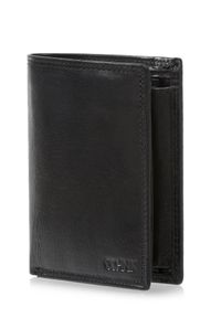 Ochnik - Czarny skórzany portfel męski. Kolor: czarny. Materiał: skóra #2