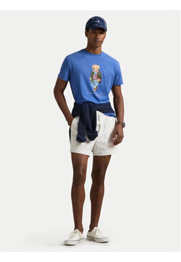 Polo Ralph Lauren T-Shirt 710958193001 Niebieski Regular Fit. Typ kołnierza: polo. Kolor: niebieski. Materiał: bawełna
