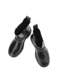 Big-Star - Czarne Botki Big Star Ocieplane Obuwie Damskie. Okazja: na spacer, na co dzień. Kolor: czarny. Materiał: materiał. Styl: casual, klasyczny #6