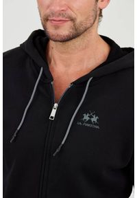 La Martina - LA MARTINA Czarna męska bluza Hooded Cot, Rozmiar XXL. Kolor: czarny #2
