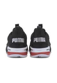 Puma - Młodzieżowe buty Axelion Mesh PUMA Black Silver High Risk Red Gray. Kolor: czerwony, wielokolorowy, szary, czarny. Materiał: mesh