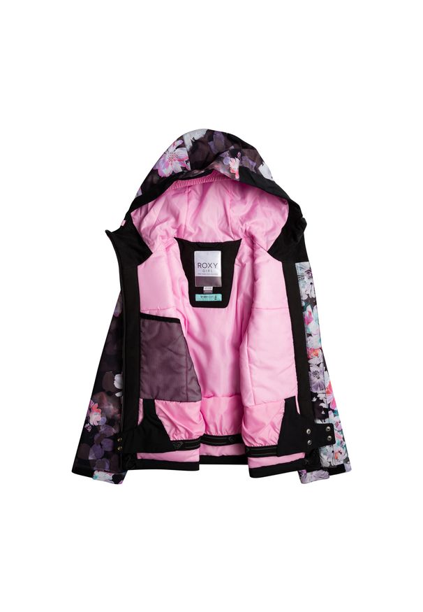 Roxy - Kurtka snowboardowa dziecięca ROXY Greywood Girl. Kolor: czarny. Sport: snowboard